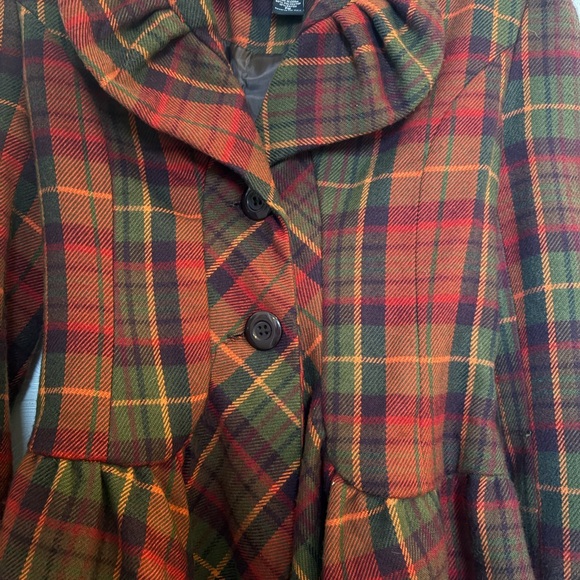 Plaid Women's Jacket - Red and Green - Picture 2 of 5